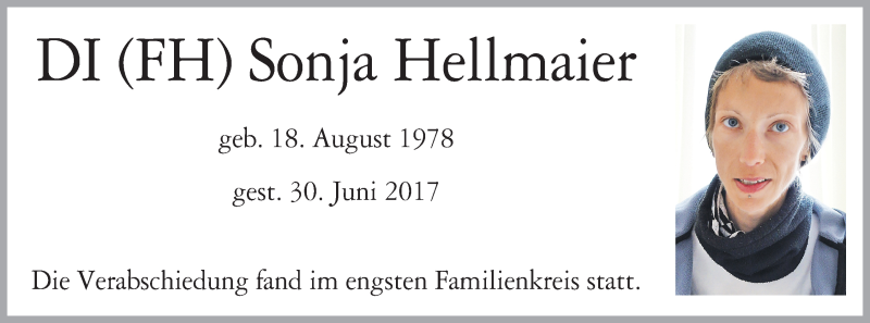  Traueranzeige für Sonja Hellmaier vom 14.07.2017 aus OÖNachrichten
