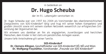 Traueranzeige von Hugo Scheuba von OÖNachrichten