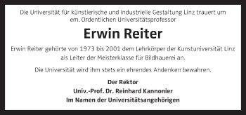 Traueranzeige von Erwin Reiter von OÖNachrichten