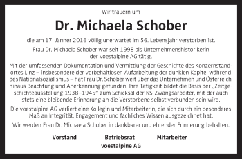 Traueranzeige von Michaela Schober von OÖNachrichten