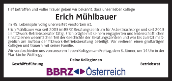 Traueranzeige von Erich Mühlbauer von OÖNachrichten
