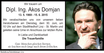 Traueranzeige von Akos Domjan von OÖNachrichten