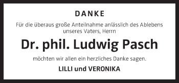 Traueranzeige von Ludwig Pasch von OÖNachrichten