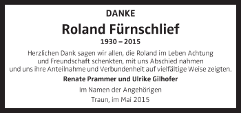 Traueranzeige von Roland Fürnschlief von OÖNachrichten