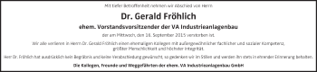 Traueranzeige von Gerald Fröhlich von OÖNachrichten