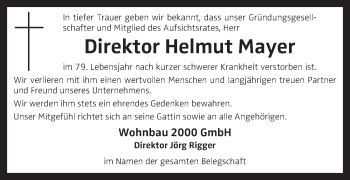Traueranzeige von Helmut Mayer von OÖNachrichten