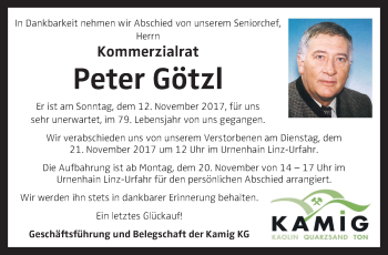 Traueranzeige von Peter Götzl von OÖNachrichten