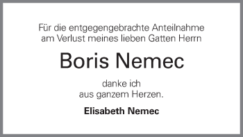 Traueranzeige von Boris Nemec von OÖNachrichten
