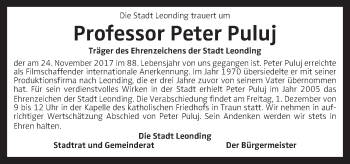 Traueranzeige von Peter Puluj von OÖNachrichten