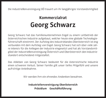 Traueranzeige von Georg Schwarz von OÖNachrichten