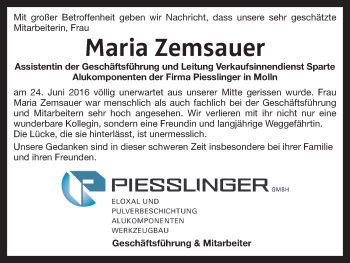 Traueranzeige von Maria Zemsauer von OÖNachrichten