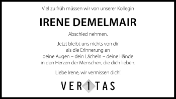 Traueranzeige von Irene Demelmair von OÖNachrichten