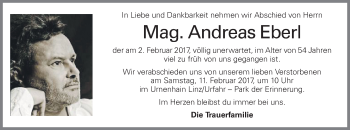 Traueranzeige von Andreas Eberl von OÖNachrichten