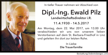 Traueranzeige von Ewald Pilz von OÖNachrichten
