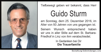 Traueranzeige von Guido Sturm von OÖNachrichten