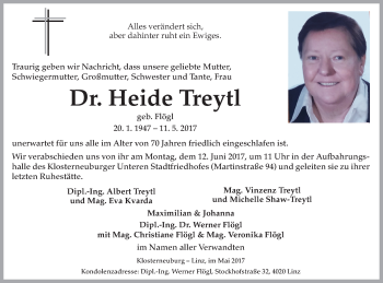 Traueranzeige von Heide Treytl von OÖNachrichten