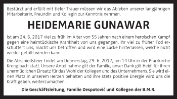Traueranzeige von Heidemarie Grunawar von OÖNachrichten