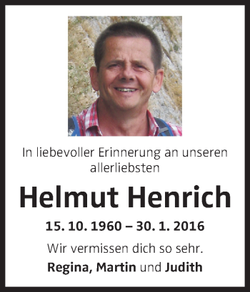 Traueranzeige von Helmut Henrich von OÖNachrichten