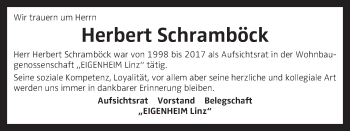 Traueranzeige von Herbert Schramböck von OÖNachrichten