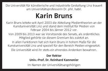 Traueranzeige von Karin Bruns von OÖNachrichten