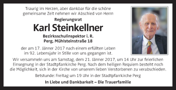 Traueranzeige von Karl Steinkellner von OÖNachrichten