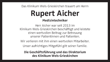 Traueranzeige von Rupert Aicher von OÖNachrichten