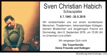Traueranzeige von Sven Christian Habich von OÖNachrichten