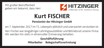 Traueranzeige von Kurt Fischer von OÖNachrichten