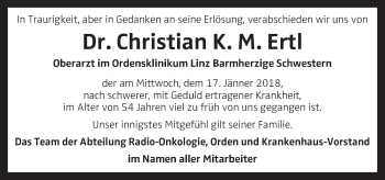 Traueranzeige von Christian Ertl von OÖNachrichten