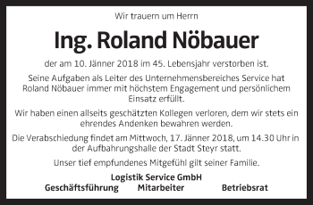 Traueranzeige von Roland Nöbauer von OÖNachrichten