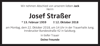 Traueranzeige von Josef Straßer von OÖNachrichten