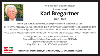 Traueranzeige von Karl Bregartner von OÖNachrichten
