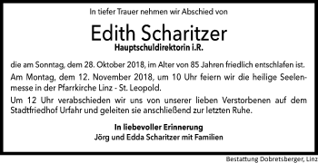 Traueranzeige von Edith Scharitzer von OÖNachrichten