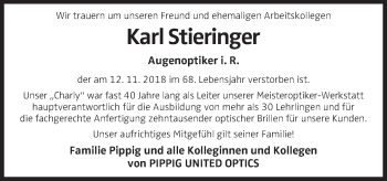 Traueranzeige von Karl Stieringer von OÖNachrichten