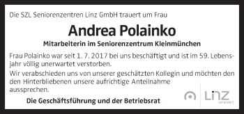 Traueranzeige von Andrea Polainko von OÖNachrichten