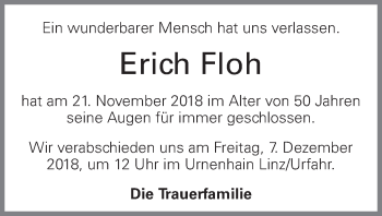 Traueranzeige von Erich Floh von OÖNachrichten