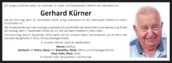 Traueranzeige von Gerhard Kürner von OÖNachrichten