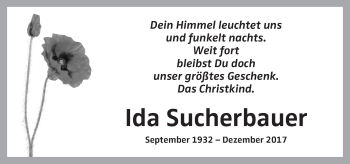 Traueranzeige von Ida Sucherbauer von OÖNachrichten