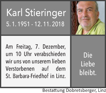 Traueranzeige von Karl Stieringer von OÖNachrichten