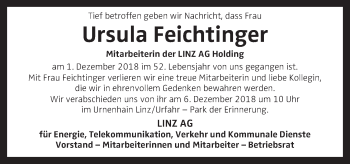 Traueranzeige von Ursula Feichtinger von OÖNachrichten