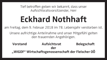 Traueranzeige von Eckhard Nothhaft von OÖNachrichten