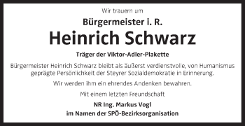 Traueranzeige von Heinrich Schwarz von OÖNachrichten