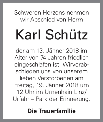 Traueranzeige von Karl Haidinger von OÖNachrichten