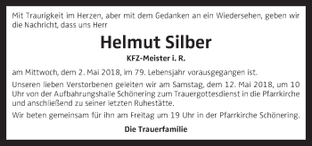 Traueranzeige von Helmut Silber von OÖNachrichten