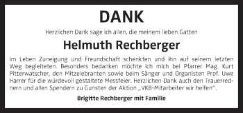 Traueranzeige von Helmuth Rechberger von OÖNachrichten