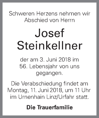 Traueranzeige von Josef Steinkellner von OÖNachrichten