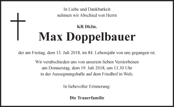 Traueranzeige von Max Doppelbauer von OÖNachrichten