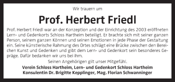 Traueranzeige von Herbert Friedl von OÖNachrichten