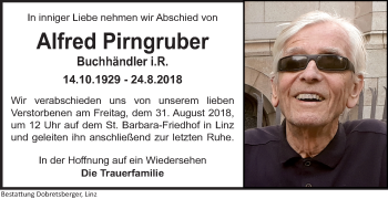 Traueranzeige von Alfred Pirngruber von OÖNachrichten