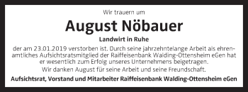 Traueranzeige von August Nöbauer von OÖNachrichten